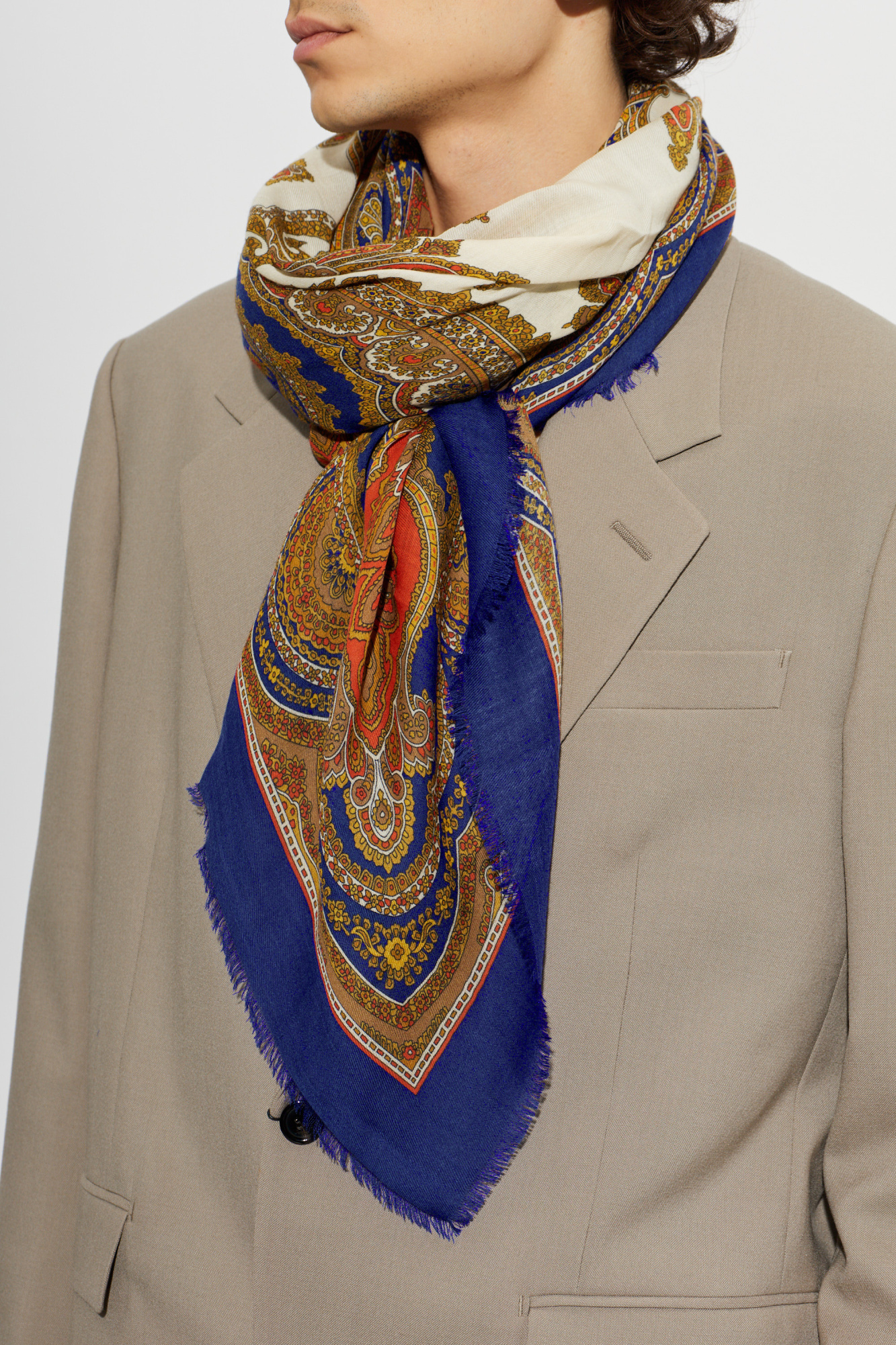 Saint Laurent Wool scarf with 'paisley' pattern | Men's | Vitkac